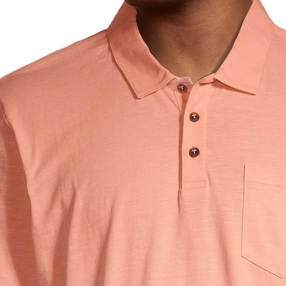 Ted Baker London Final Sale Men's Distanc Slub Cotton Polo Pocket Shirt Orange M - Picture 2 of 7
